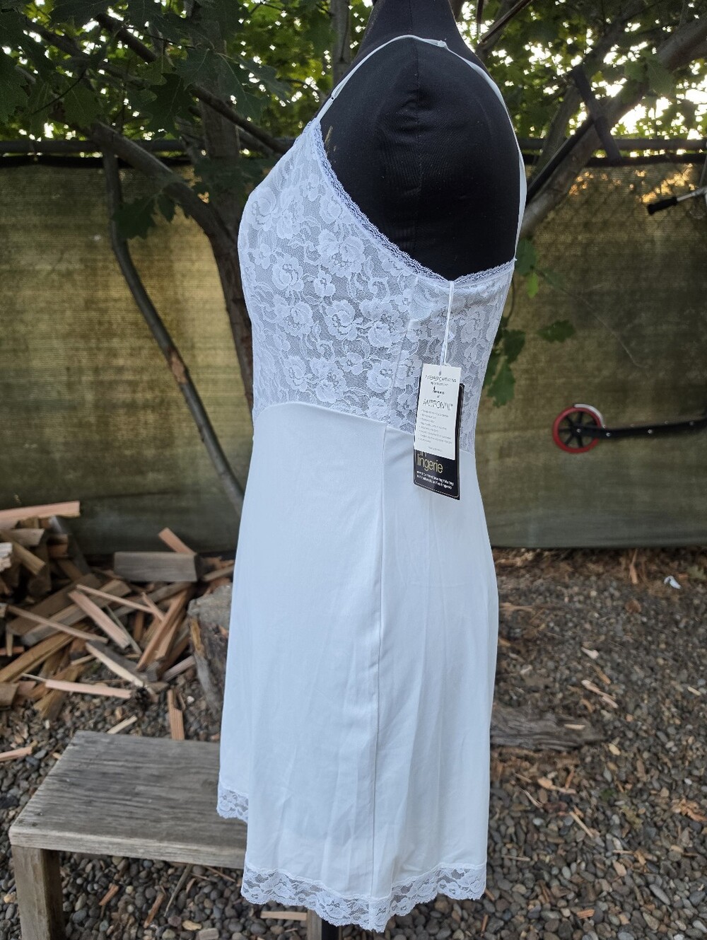 Vtg 70's White Lace Slip Dress Coquette Dollette Nymphet Angelcore Cottagecore - Picture 3 of 9